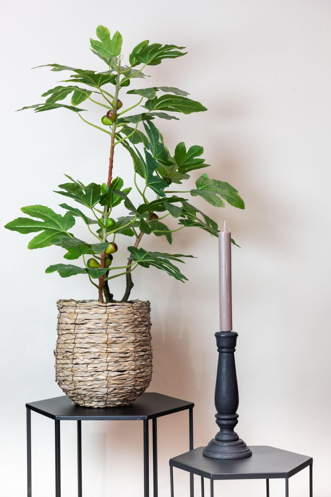 Ficus Carica Kunstpflanze - künstlicher Feigenbaum - 95 cm - Zimmerpflanze - künstliche Pflanzen wie echt - grüne-wurzel