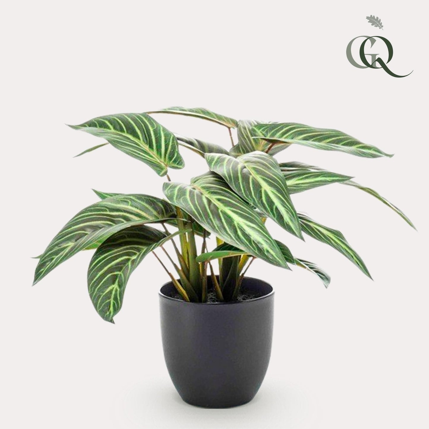 Calathea Zebrina Kunstpflanze - 38 cm - Zimmerpflanze - künstliche Pflanzen wie echt - grüne-wurzel